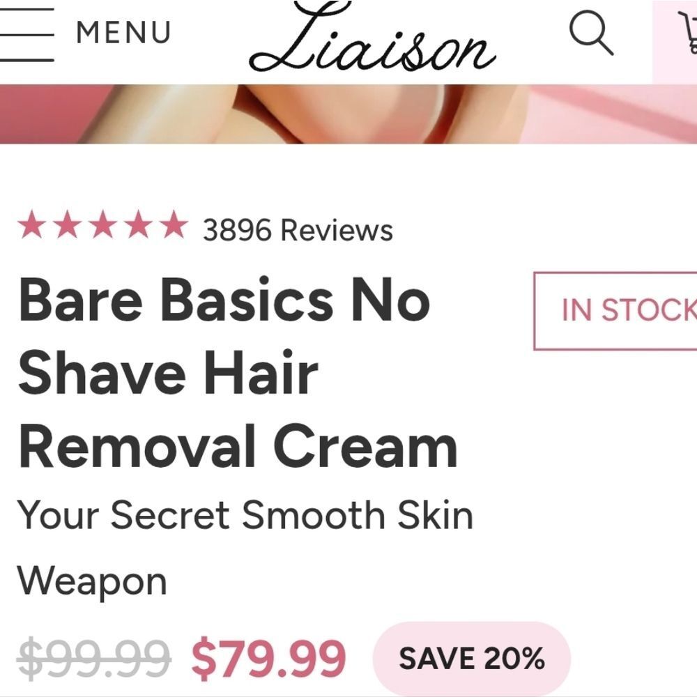Her Liaison BARE BASICS No Shave Cream NEW Hair Removal - Picture 4 of 16